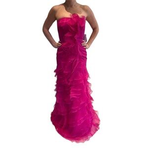 Jovani Strapless Gown Fuschia